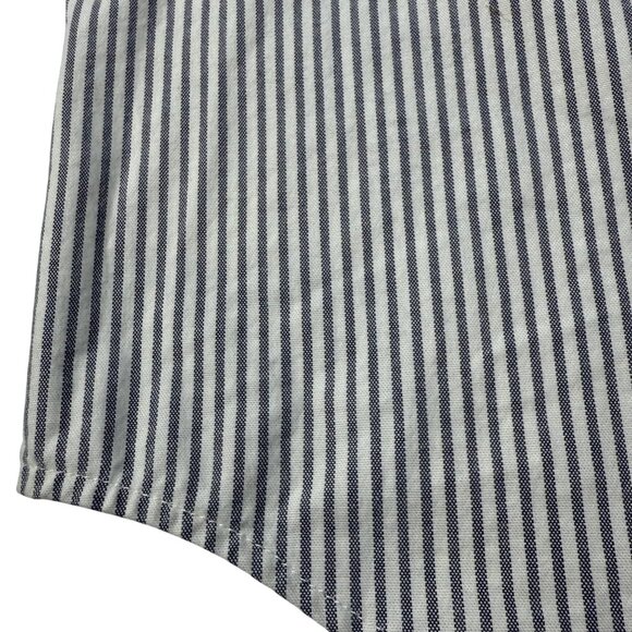 Old Navy Everyday Button Front Shirt Built-In-Flex Oxford Gray Stripe Mens XL - Picture 6 of 9